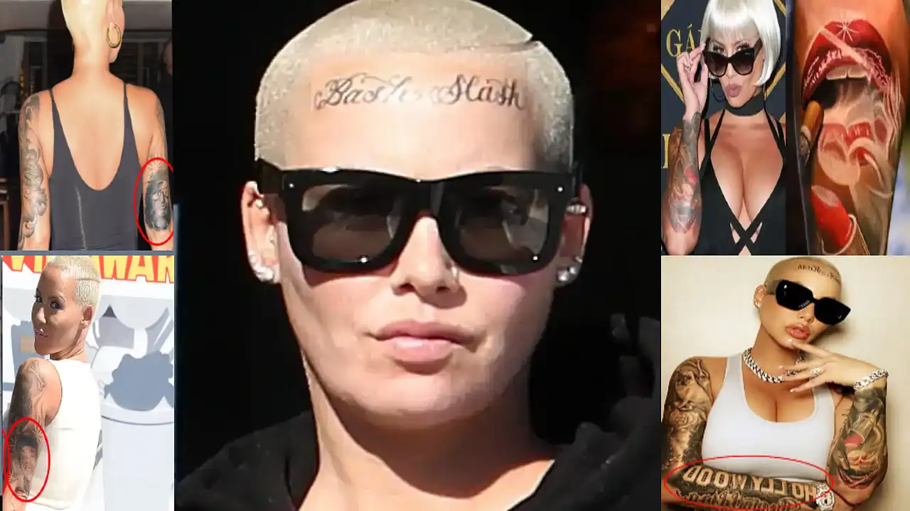 Amber Rose tatuaje en la frente y significado de todos sus tatuajes